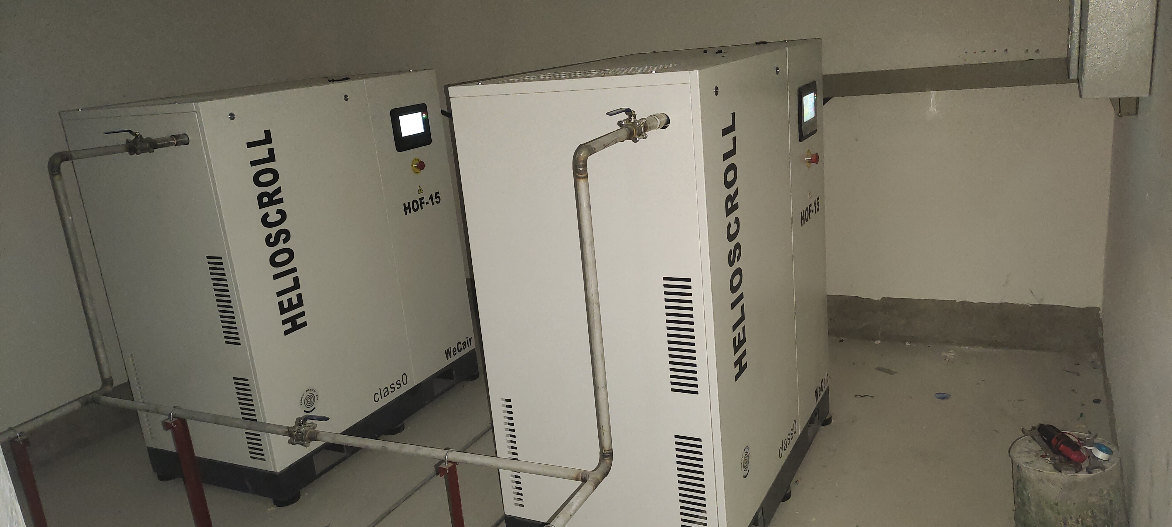 赫利亞斯醫用風冷無油渦旋空壓機運行于江蘇某三甲醫院