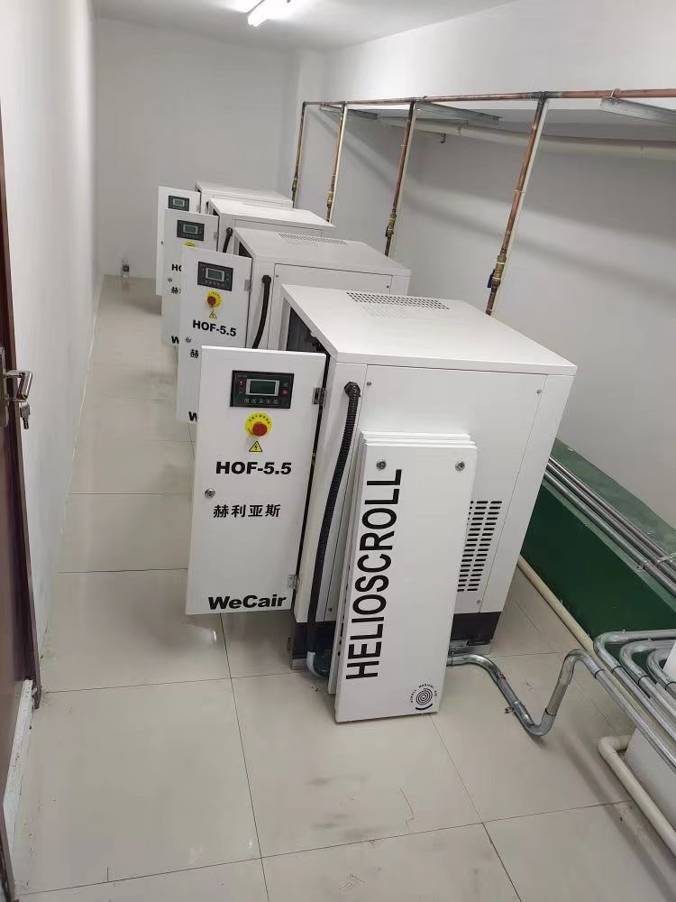 無油靜音渦旋空壓機運用于江蘇無錫某三甲醫院