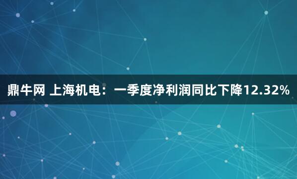 鼎牛网 上海机电：一季度净利润同比下降12.32%